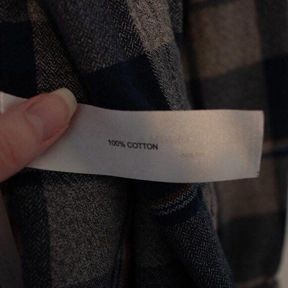 Gorpcore Camping Plaid Blue Orange Denim & Flower Ricky Singh S 100% Cotton - Picture 7 of 8